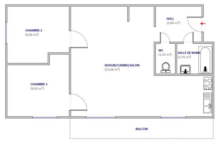 Appartements 3 Vallees, Piscine Et Sauna Orelle Rum bild